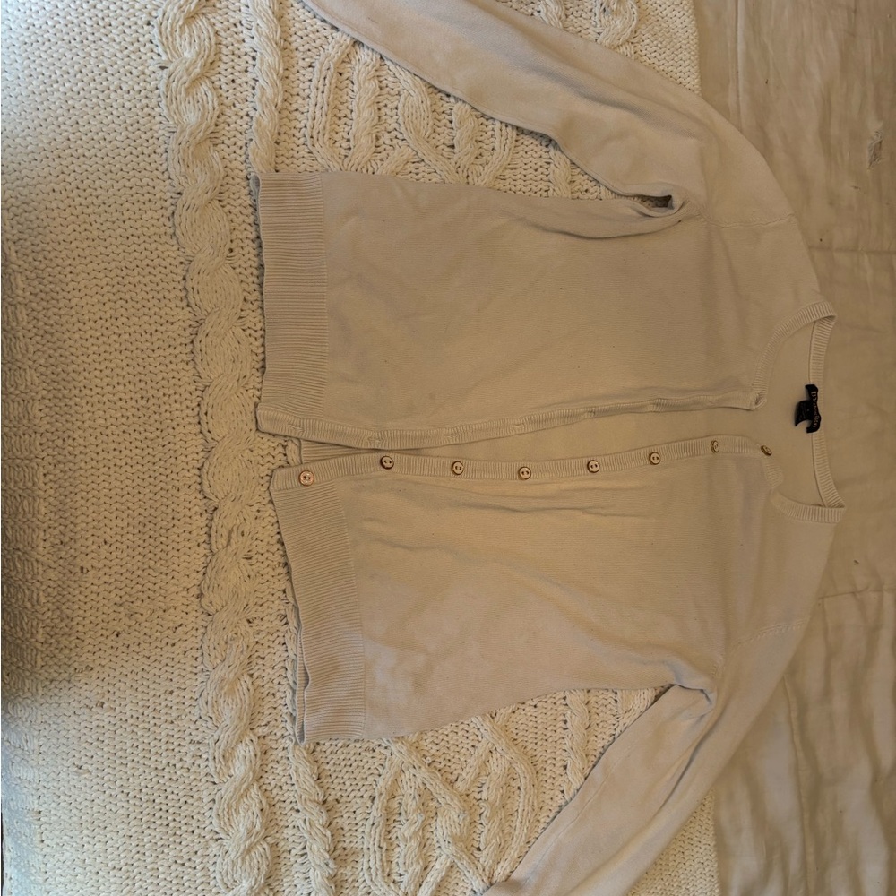 Cream Button-Up Cardigan